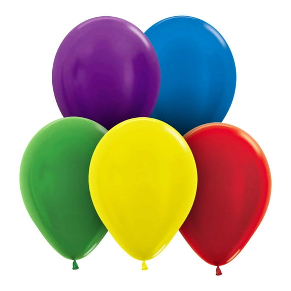 5 inch Sempertex Metallic Assortment Latex Balloons (100 Pack) - Party Supplies Decorations