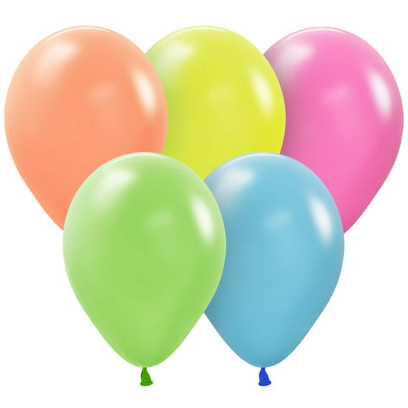 5 inch Sempertex Neon Assortment Latex Balloons (100 Pack) - Party Supplies Decorations