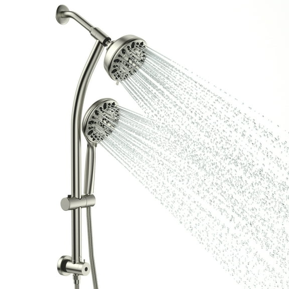 5 inch Shower Head and Handheld Shower 3-Way Dual Shower Head Combo with Sliding Bar