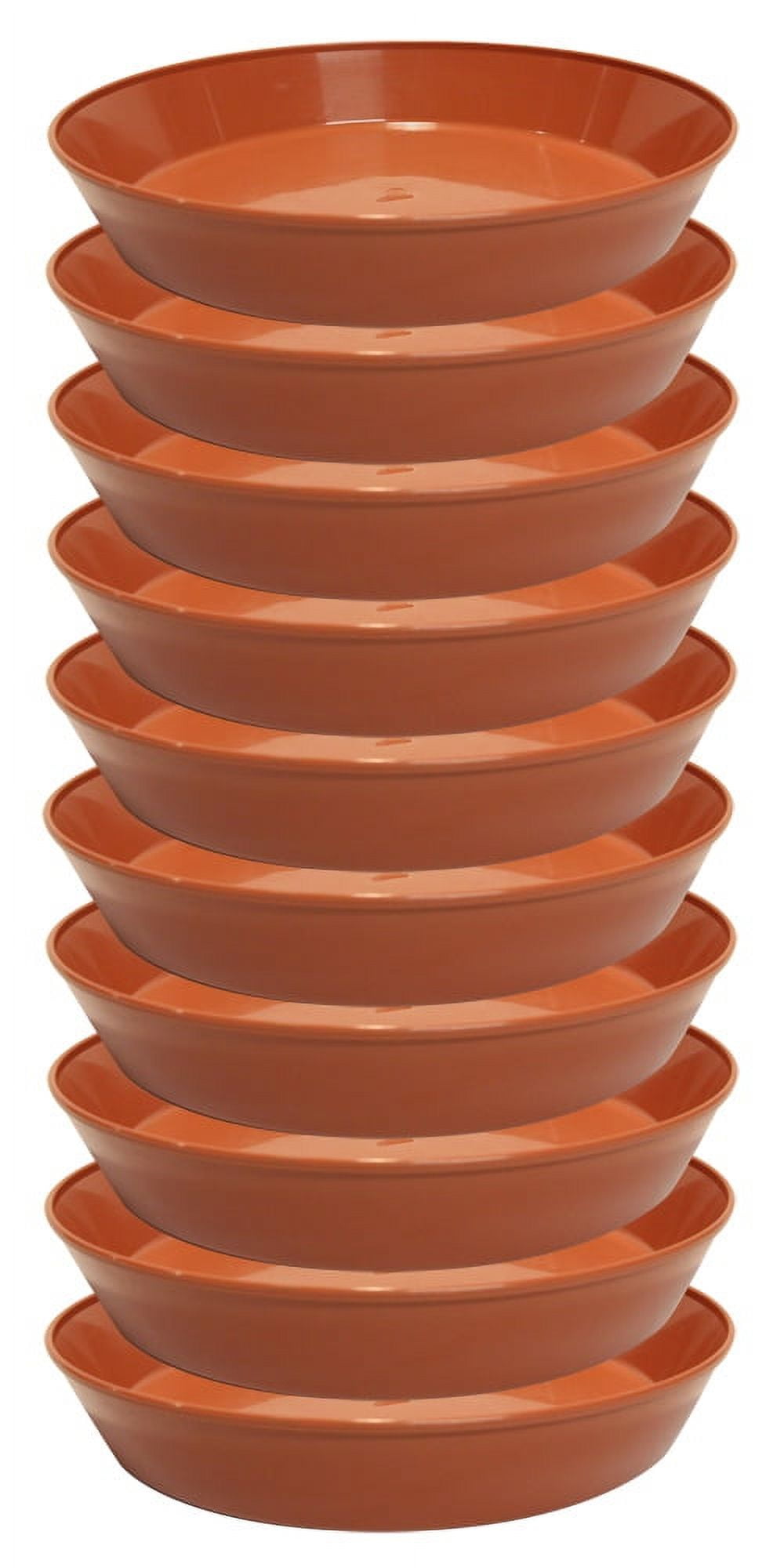 5 inch Terra Cotta Colored Plant Saucers (Case of 10) Polypropylene (4 inch Base) Heavy