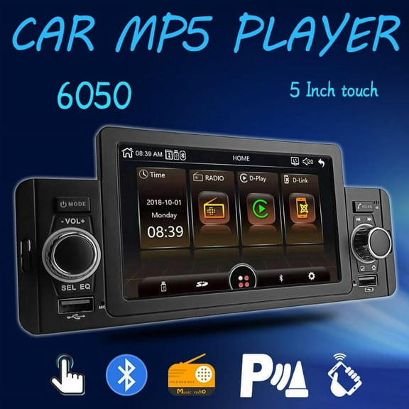 5 inches 1 DIN Car Radio Touch Screen Setero Android Auto Carplay Mirror Link BT Single Din MP5 Player Car Audio