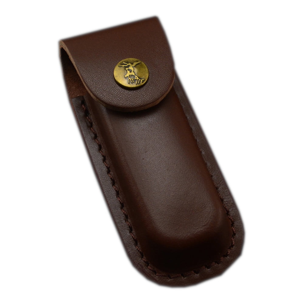5 inches Real Leather Knife Sheath Folding Pocket Knife Pouch Holster