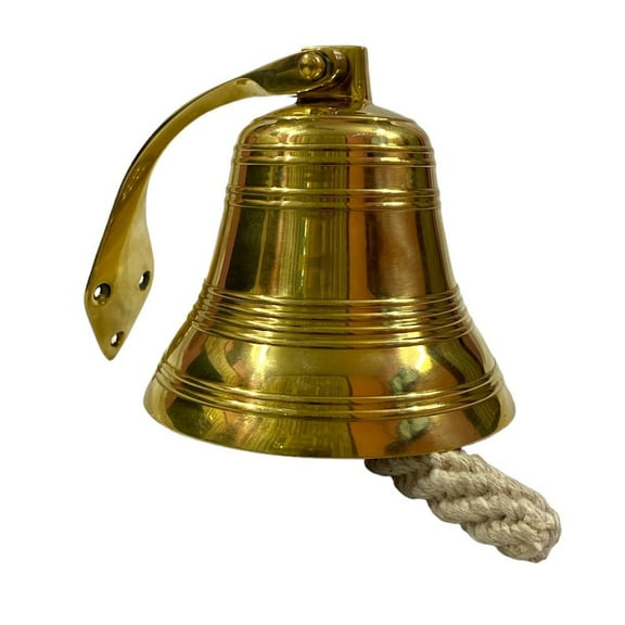 5 inches Solid Brass Wall Mounted Ship Hanging Bell for Reception, School, Outdoor, Indoor, Dinner & Church-Personalized Ship Bell
