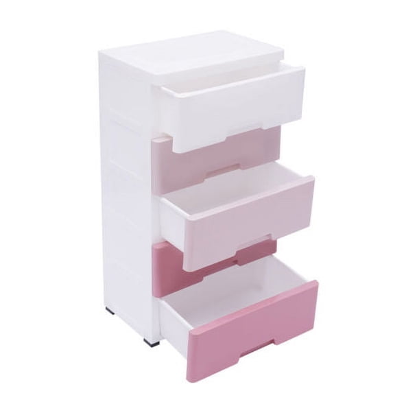 5-layer Home Storage Drawers Clothes Storage Tower PP Storage Dressers Pink