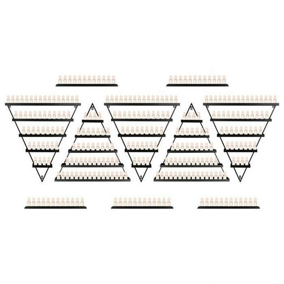 5-Layer Pyramid Wall-Mounted Shelf, Salon Spa Nail Art Home Retail Multi-Purpose Small Ornaments Storage Display Rack, Perfume Essential Oil Nail Polish Beauty Stand