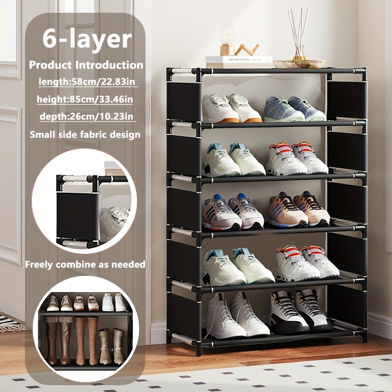 6-storey simple high-rise home shoe rack, dormitory rack, built-in shoe ...