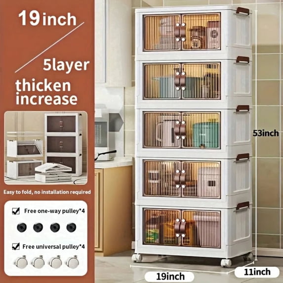 5 layers can be stacked freely. Large Plastic Storage Bins with Lids and Open Front, Stackable Storage Containers with Wheels for Clothes, Home and Room.White