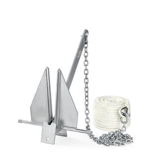 5 lb Galvanized Fluke Boat Anchor Kit with 5/16" x 75 ft Rope