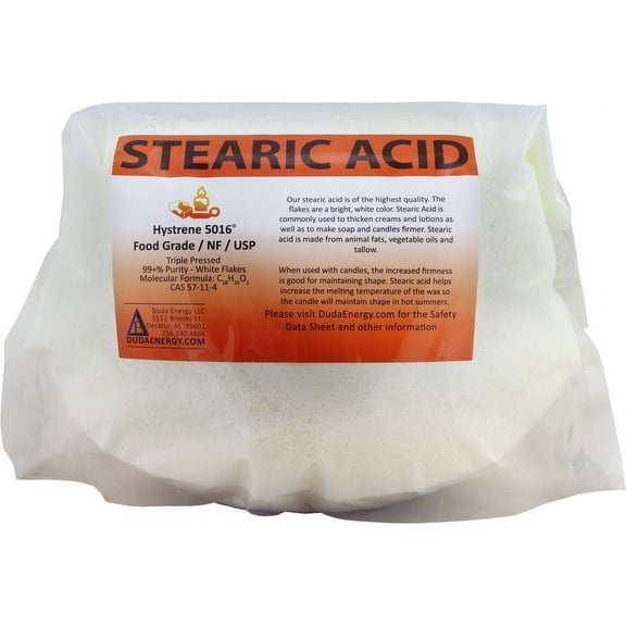 5 lb Stearic Acid Food Grade NF USP Pure White Flakes Hystrene 5016