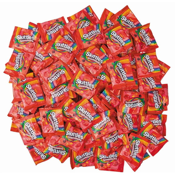 5 lbs. Bulk, Approx. 100 Pc Skittles Gummies Fun Size Packs, Assorted Fruit Flavors