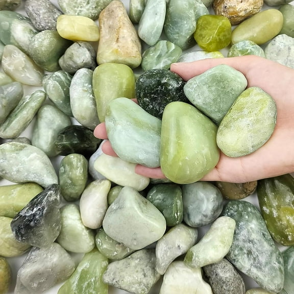 5 lbs Green River Rocks for Plants, 2-3 Inch Jade Pebbles for Indoor Plants, Decorative Stones Rocks for Succulent, Landscaping, Vases, Crafting and Garden