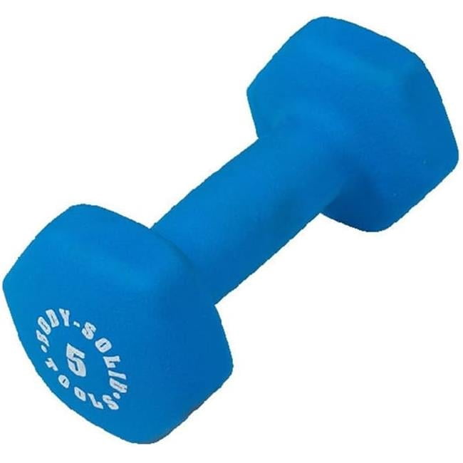 5 lbs Neoprene Dumbbell - Blue - Hand Weights for Strength Training & Therapy