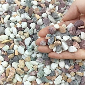 5 lbs Pebbles for Plants, 3/8 Inch Tiny Pea Gravel, Colorful Stone