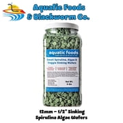 5-lbs Sinking Wafers of Algae & Spirulina for Plecos, Bottom Fish, Catfish, Shrimp, Snails, Crayfish, All Herbivorous and Omnivorous Tropical Fish. Aquatic Foods Premium Sinking Wafers AFI 5-lb-Jar