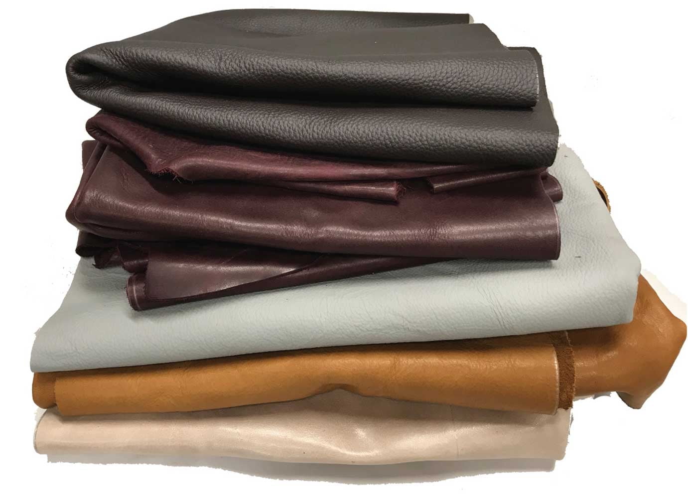 5 lbs. of Scrap Upholstery Leather - Various Colors and Sizes.  Remnants from Furniture Manufacturing.  Soft and Flexible.