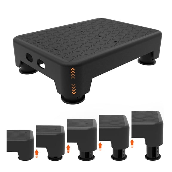 5-level Adjustable Step Stool  700 Lbs Capacity Safety Bed For Seniors Exercise Setp Platform Portable Stair Assist Wide Up Kitchen Car Bedside & Shower Black