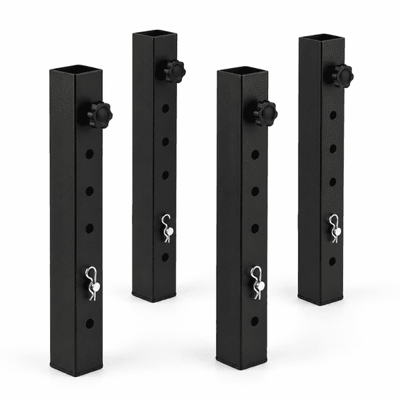 5 levels-Round(1.45" Width) 4 Pack Square Table Leg Extender Adjustable Height 4''-12''