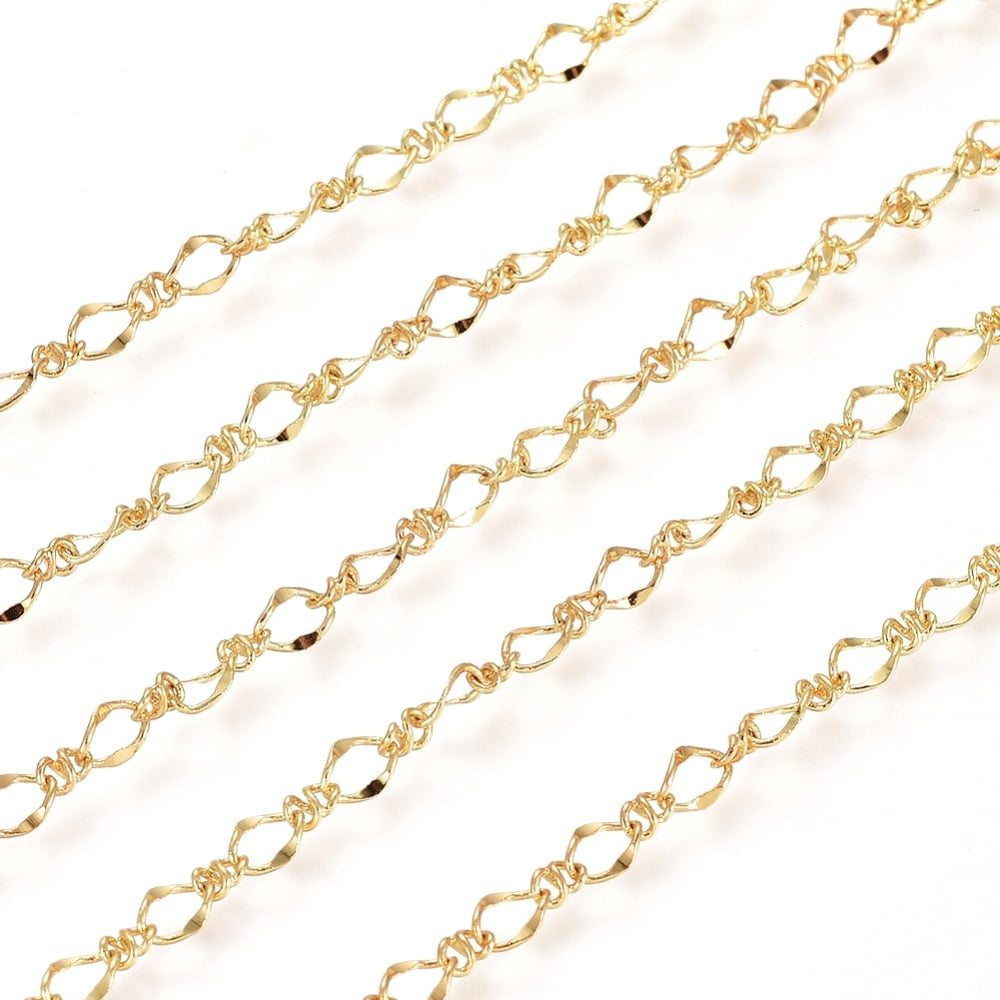 5 m Brass Figure 8 Chain Figaro Chains Long-Lasting Plated with Spool ...