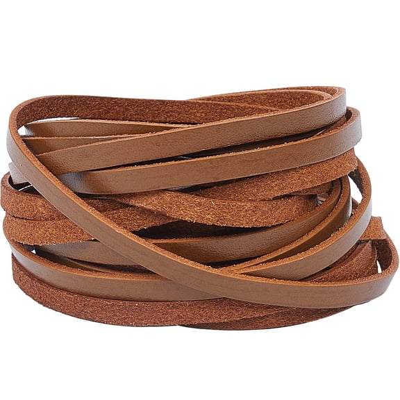 5 m Flat Cowhide Leather Jewelry Cord Jewelry DIY Making Material Chocolate 5x2mm