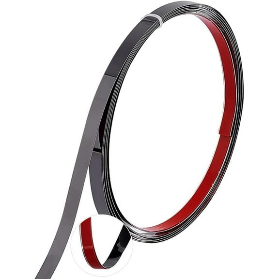 5 m Flexible Self Adhesive 201 Stainless Steel Molding Trim Decorative Trim for Wall Mirror Furniture Door Wardrobe Gunmetal 10x0.8mm