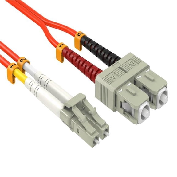 5 m LC&SC Duplex 50-125 Multimode OM2 Fiber Optic Cable - Orange