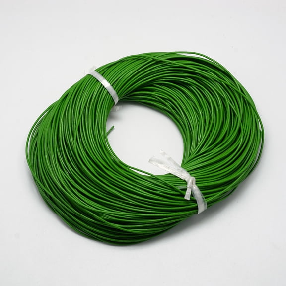 5 m Spray Painted Cowhide Leather Cords Green 1.5mm