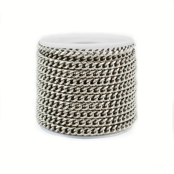 5 m Tarnish Resistant 201 Stainless Steel Cuban Link Chains Chunky Curb Chains Twisted Chains Unwelded Stainless Steel color 11mm Links: 13.5x10.5x3mm