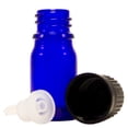 thumbnail image 1 of 5 ml (1/6 fl oz) Cobalt Blue Glass Bottle with Euro Dropper (12 Pack), 1 of 3