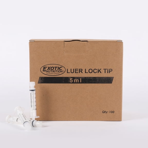 5 ml Luer Tip - 100 Pack - Silicone Syringes for Handfeeding Animals, and More