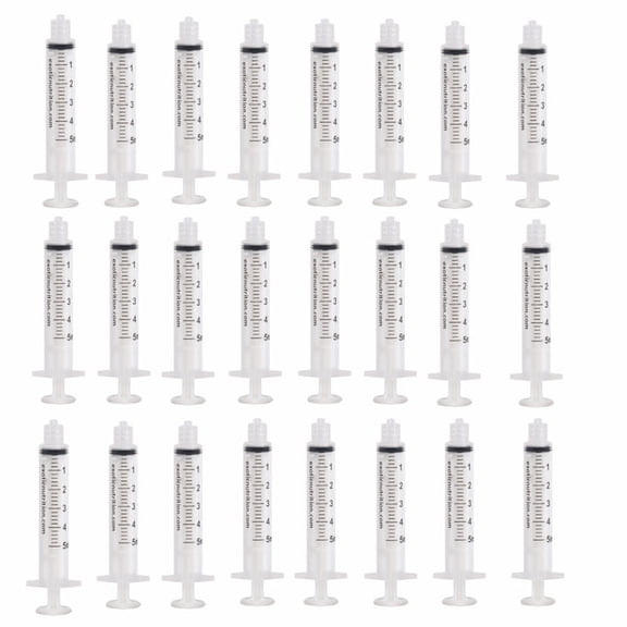 5 ml Luer Tip - 24 Pack - Silicone Syringes for Handfeeding Animals, and More
