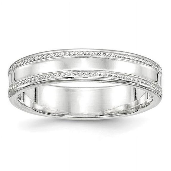 5 mm Sterling Silver Design Edge Band - Size 7