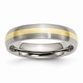 thumbnail image 1 of 5 mm Titanium 14k Yellow Gold Inlay Brushed Band, Size 11, 1 of 1