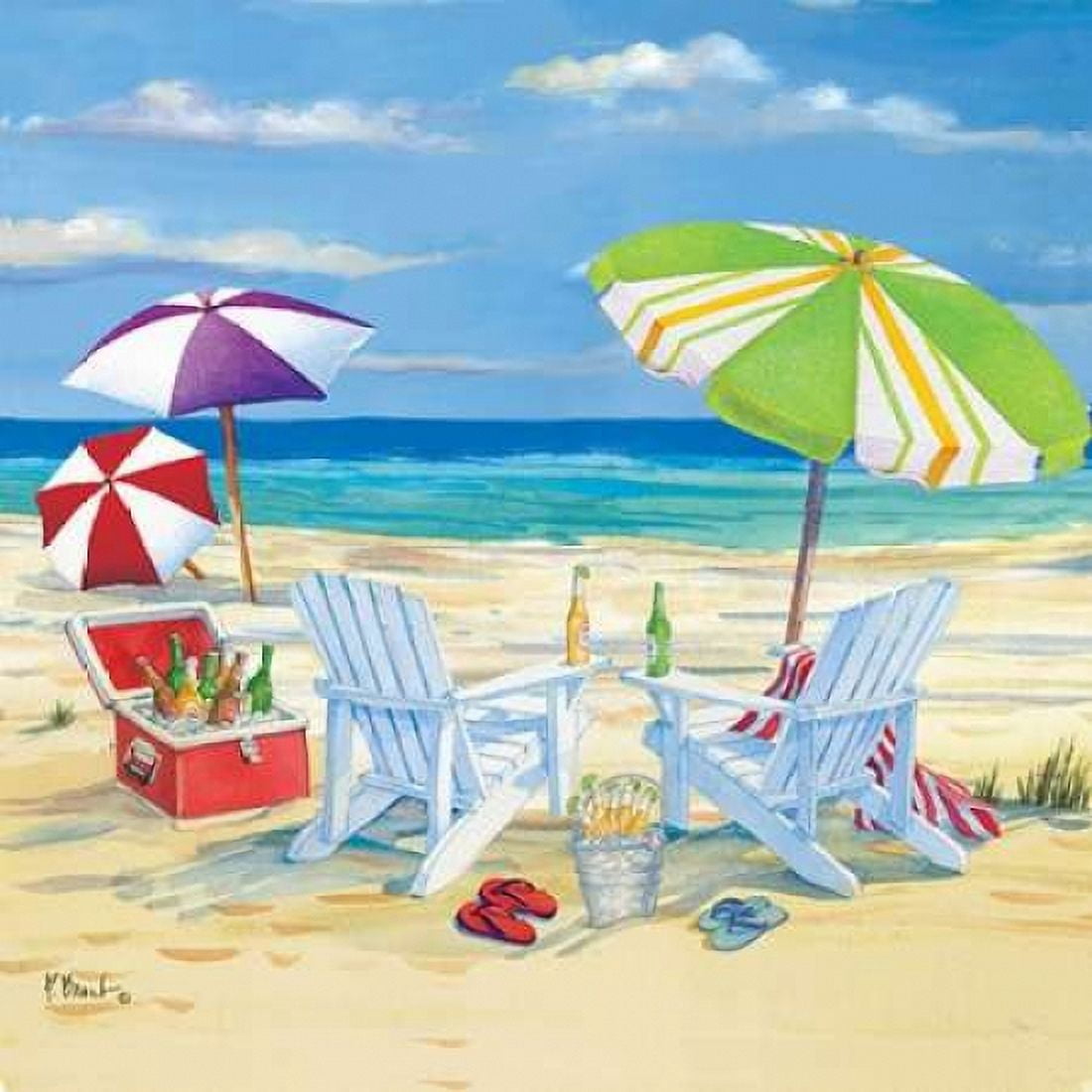 5 o-clock Beach I Canvas Art - Paul Brent (24 x 24)
