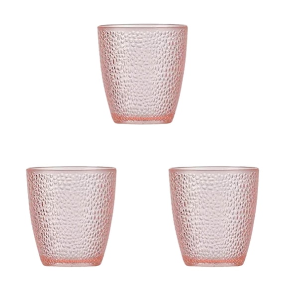 5 ounce, Set of 3, Acrylic Tumbler Drinking Glasses Set, BPA-Free, Stackable Plastic Drinkware, Dishwasher Safe Cups, Pink