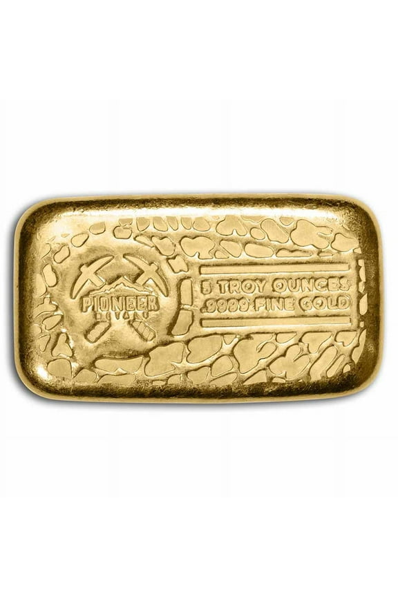 5 oz Cast-Poured Gold Bar - Pioneer Metals