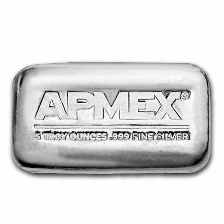 5 oz Cast-Poured Silver Bar - APMEX