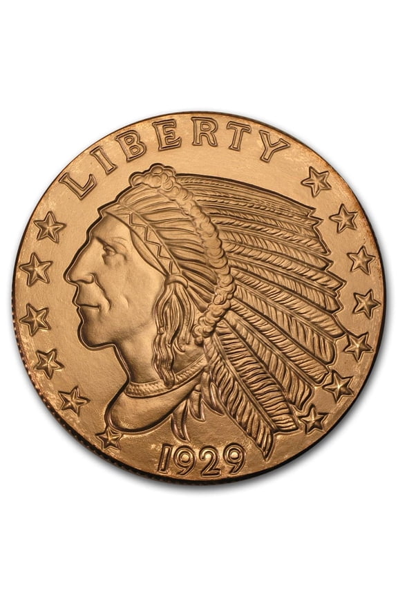 5 oz Copper Round - Incuse Indian