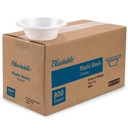 5 oz Disposable Bowls - Plastic Small Bowls - Bulk Case Pack White Mini Bowl [800 Count]