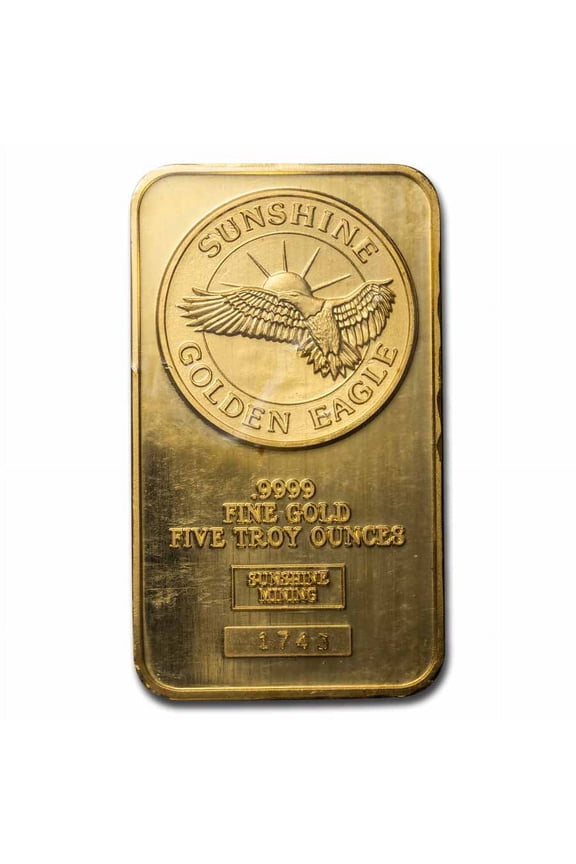 5 oz Gold Bar - Sunshine Minting/Mining (Golden Eagle)
