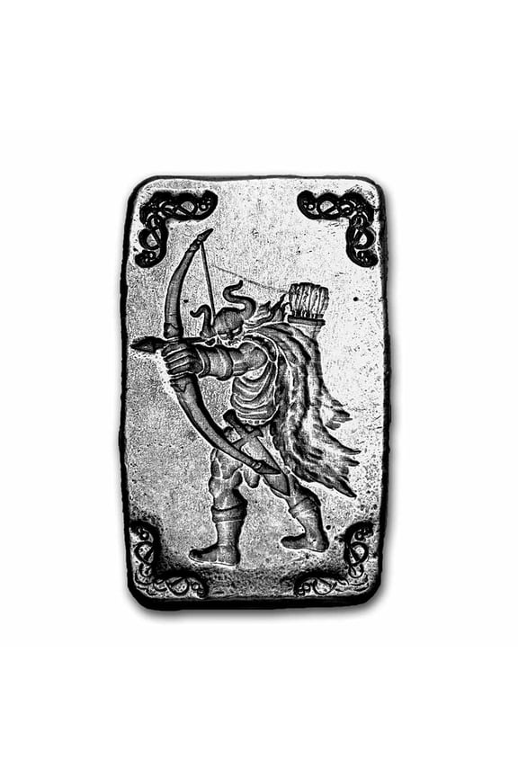 5 oz Hand Poured Silver Bar - Viking Warrior: Archer