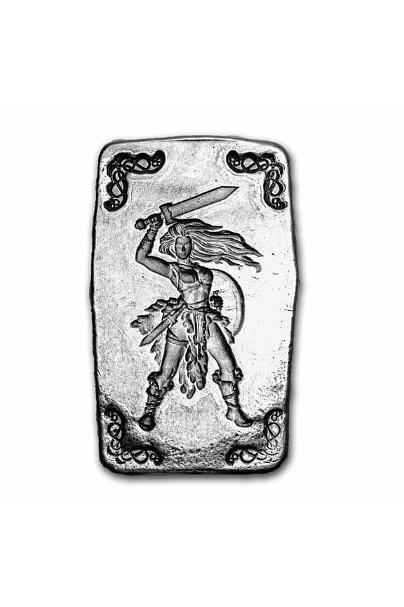 5 oz Hand Poured Silver Bar - Viking Warrior: Shield Maiden