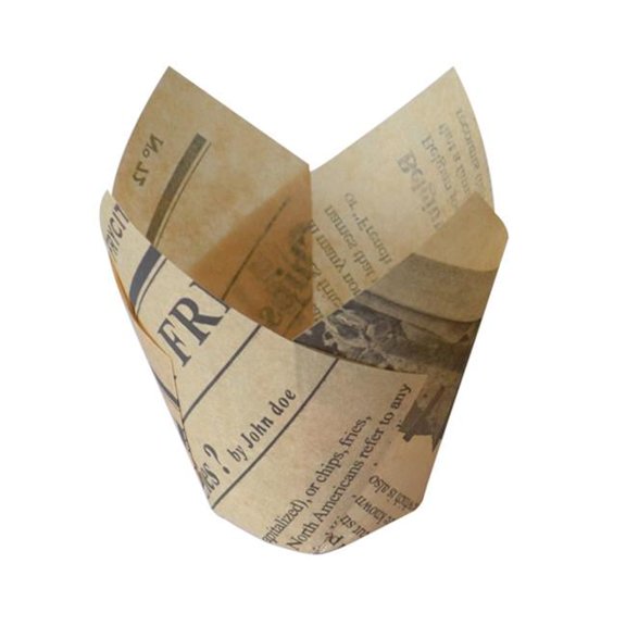 5 oz Newspaper Print Tulip Baking Cases
