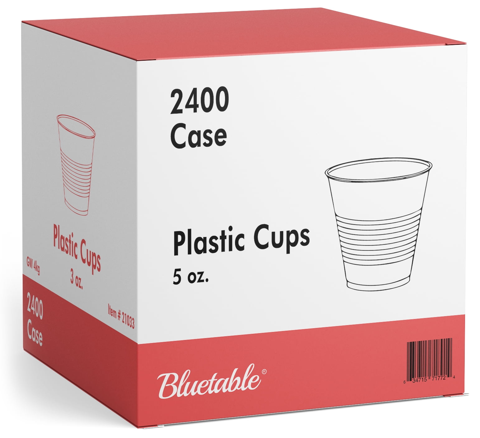 Bluetable 5 oz Disposable Plastic Cups, Bulk 2400 Case Pack, Clear Small Medicine Cup