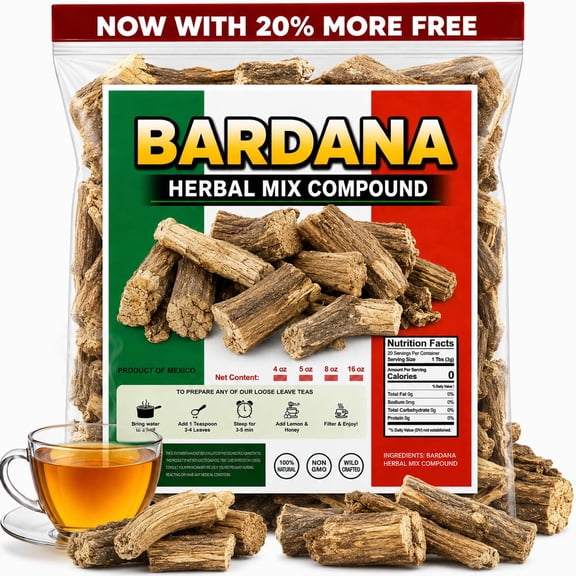 5 oz Premium Burdock Root Dried Cut Root, Raiz de Bardana, Natural Botanical, Imported from Mexico