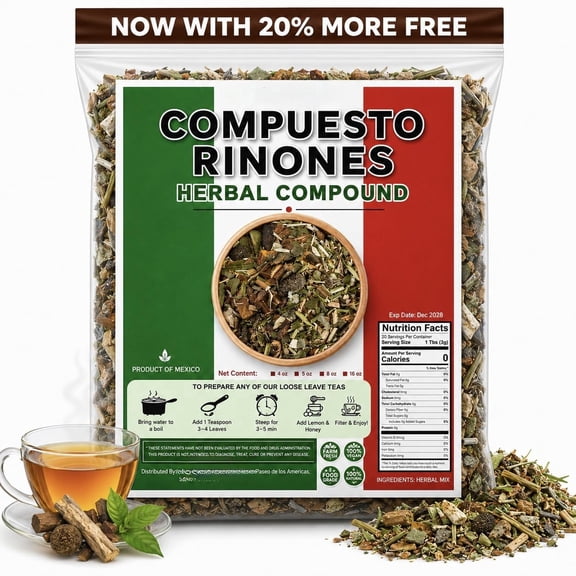 Compuesto Riones Kidney Tea Blend, 5 oz | Corn Silk, Horsetail, Myrtle & Malva Loose Leaf Herbal Tea | Caffeine-Free Herbal Infusion | Product of Mexico
