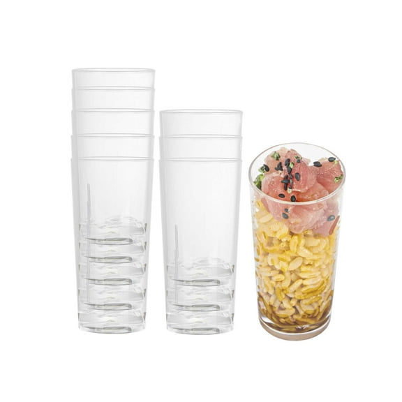 Bev Tek 5 oz Round Clear Plastic Cannello Cocktail Glass - 1 3/4" x 1 3/4" x 4" - 100 count box