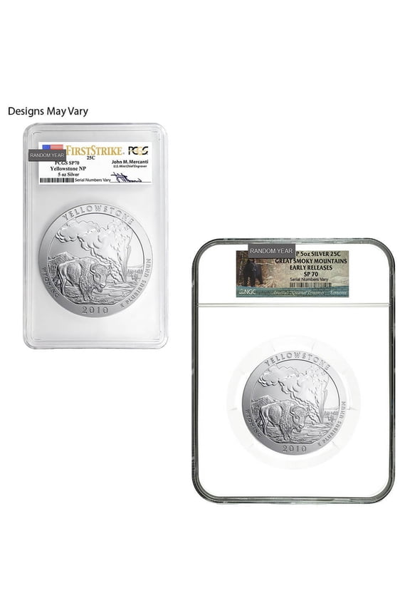 5 oz Silver America the Beautiful ATB NGC/PCGS SP 70 (Random Year)