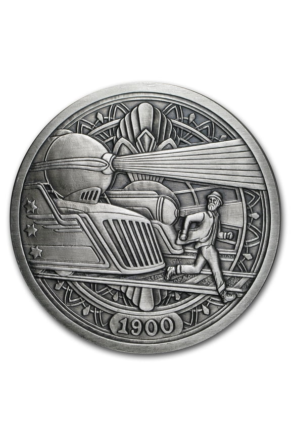 5 oz Silver Antique Round - Hobo Nickel (Trains)