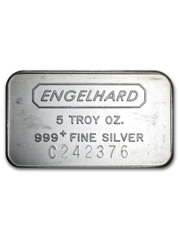 5 oz Silver Bar - Engelhard (Struck, Logo Reverse)
