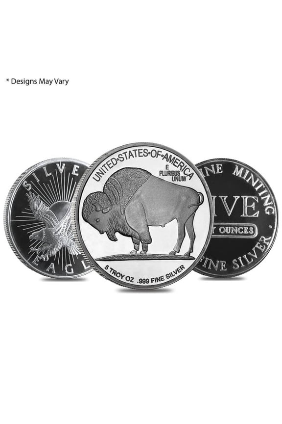 5 oz Silver Generic Rounds .999 Fine